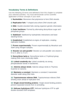 DNA Structure & Replication Vocabulary Choice Board sample page
