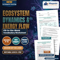 Ecosystem Dynamics & Energy Flow Fill-in-the-Blank Vocabulary Worksheet cover