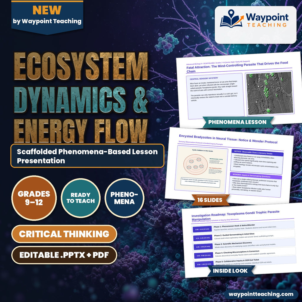 Ecosystem Dynamics & Energy Flow Scaffolded Phenomena-Based Lesson: Fatal Attraction: The Mind-Controlling Parasite That Drives the Food Chain Presentation cover
