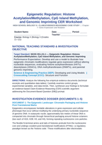 Epigenetic Regulation: Histone Acetylation/Methylation, CpG Island Methylation, and Genomic Imprinting CER Phenomena Worksheet sample page