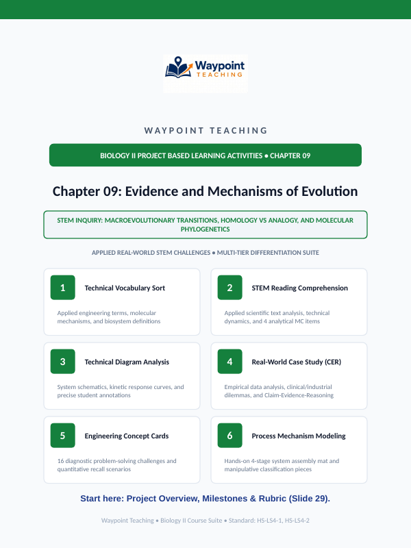 Evidence & Mechanisms of Evolution Project-Based Learning Activity sample page