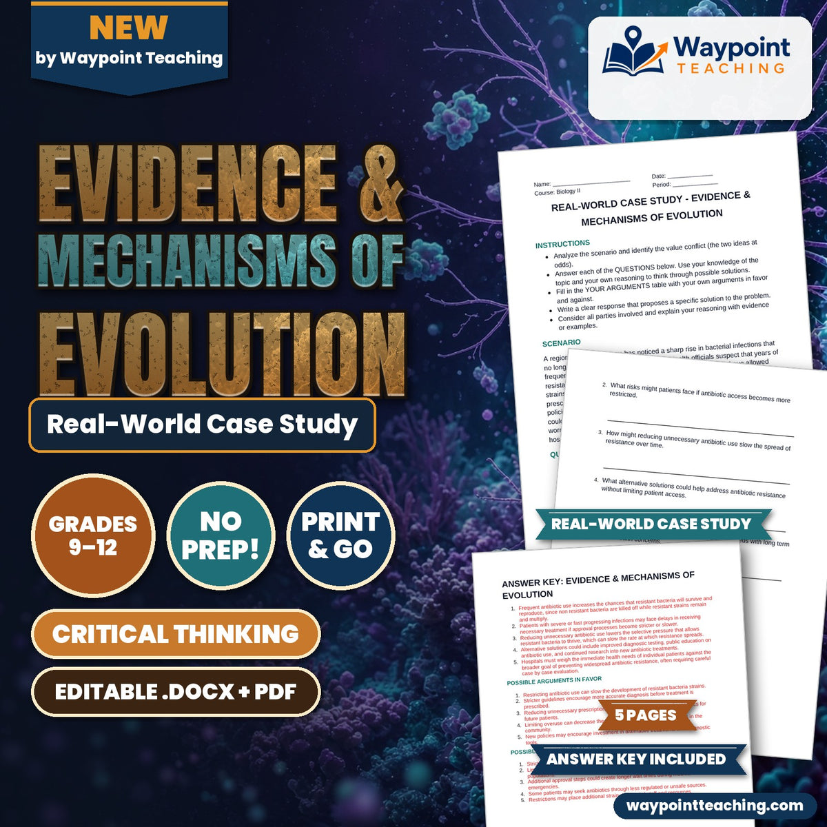 Evidence & Mechanisms of Evolution Real-World Case Study cover