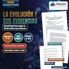 Evidence & Mechanisms of Evolution Spanish Reading Passage & Comprehension Questions cover