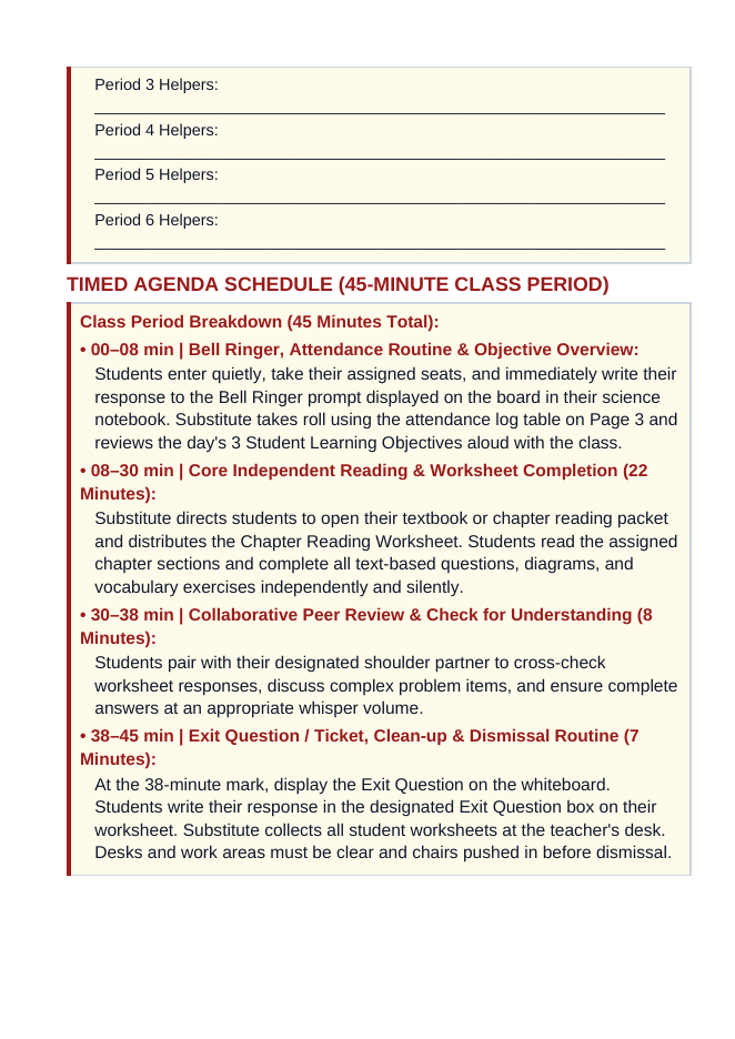 Evidence & Mechanisms of Evolution Substitute Lesson Plan sample page