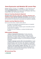 Gene Expression & Mutation 5E Lesson Plan sample page