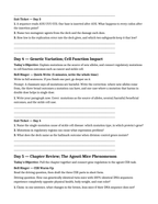 Gene Expression & Mutation Bell Ringers & Exit Tickets sample page