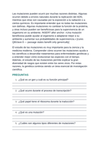 Gene Expression & Mutation Spanish Reading Passage & Comprehension Questions sample page