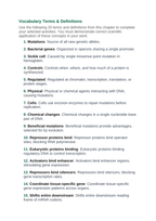 Gene Expression & Mutation Vocabulary Choice Board sample page