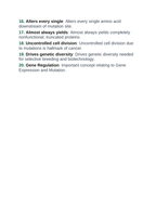 Gene Expression & Mutation Vocabulary Words & Definitions sample page