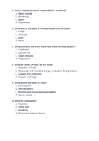 Human Body Systems & Homeostasis Unit Test sample page
