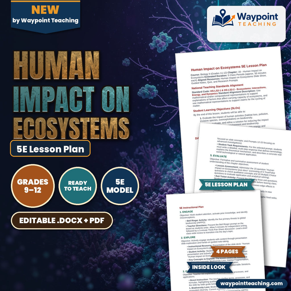 Human Impact on Ecosystems 5E Lesson Plan cover
