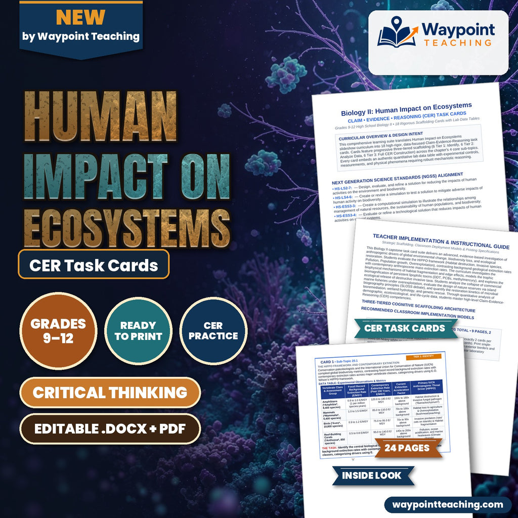 Human Impact on Ecosystems CER Task Cards cover