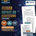 Human Impact on Ecosystems Lesson Quiz cover