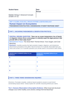 Human Impact on Ecosystems Phenomena-Based Lesson: The Ghost Reef: Thermal Shock, Toxic Oxygen, and Coral Bleaching Student Response Sheet sample page