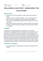 Human Impact on Ecosystems Real-World Case Study sample page