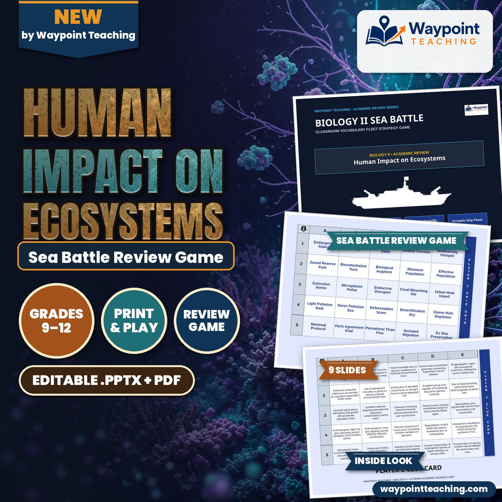 Human Impact on Ecosystems Sea Battle Review Game cover