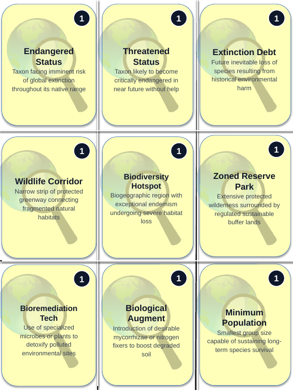 Human Impact on Ecosystems Trivia Board Game sample page