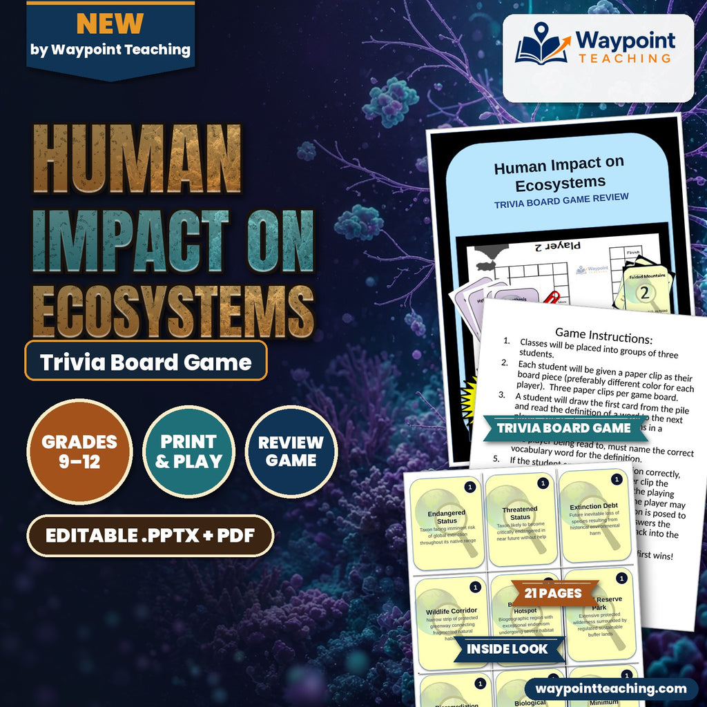 Human Impact on Ecosystems Trivia Board Game cover
