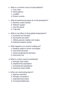 Human Impact on Ecosystems Unit Test sample page