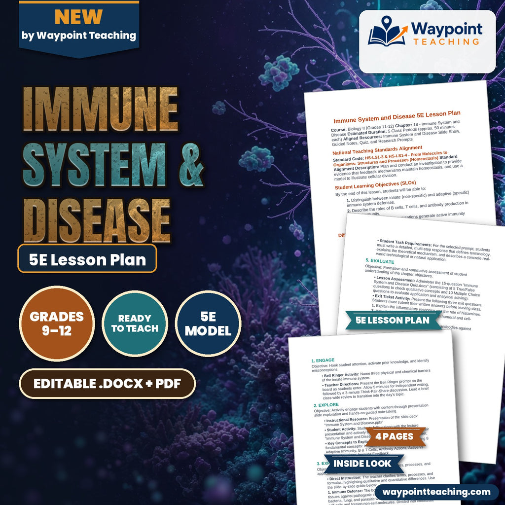 Immune System & Disease 5E Lesson Plan cover