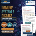 Immune System & Disease Fill-in-the-Blank Vocabulary Worksheet cover
