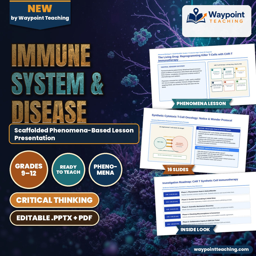 Immune System & Disease Scaffolded Phenomena-Based Lesson: The Living Drug: Reprogramming Killer T-Cells with CAR-T Immunotherapy Presentation cover
