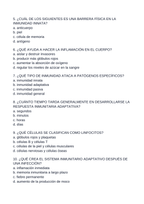 Immune System & Disease Spanish Unit Test sample page