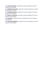 Immune System & Disease Vocabulary Words & Definitions sample page
