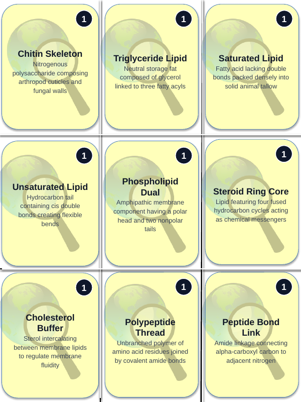 Macromolecules Trivia Board Game sample page