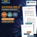 Macromolecules Vocabulary Choice Board cover