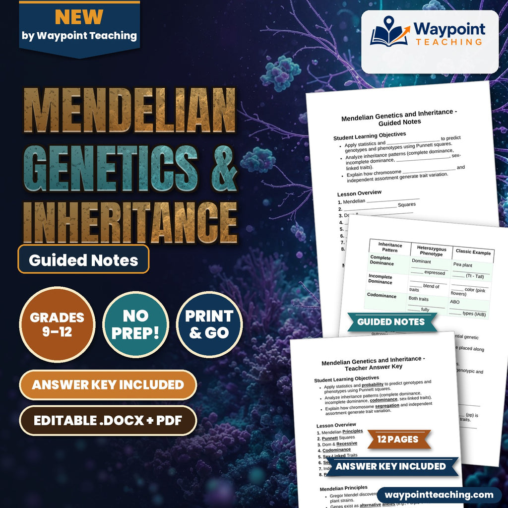 Mendelian Genetics & Inheritance Guided Notes cover