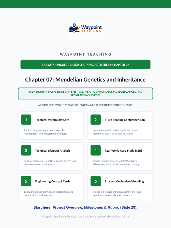 Mendelian Genetics & Inheritance Project-Based Learning Activity sample page