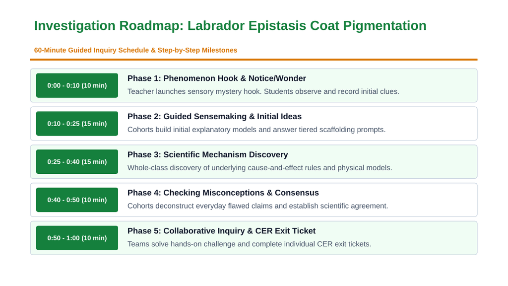 Mendelian Genetics & Inheritance Scaffolded Phenomena-Based Lesson: The Mystery of the Yellow Puppy: Two-Locus Epistasis in Labrador Retrievers Presentation sample page