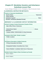 Mendelian Genetics & Inheritance Substitute Lesson Plan sample page