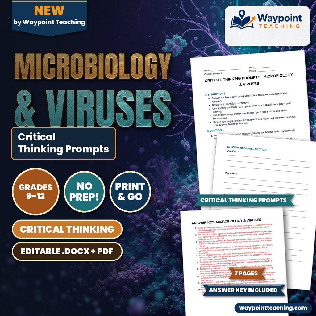 Microbiology & Viruses Critical Thinking Prompts cover