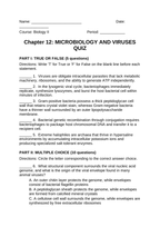 Microbiology & Viruses Lesson Quiz sample page