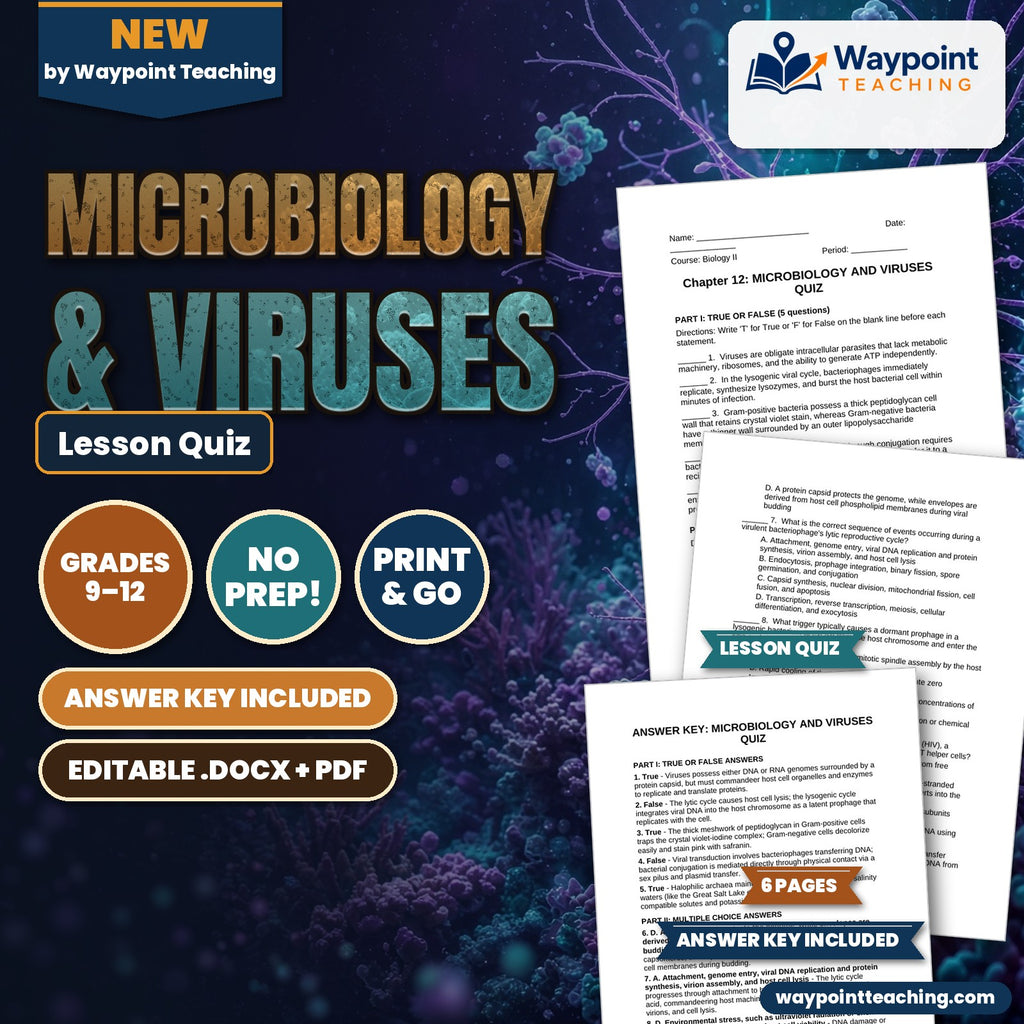Microbiology & Viruses Lesson Quiz cover