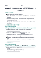 Microbiology & Viruses Spanish Guided Notes sample page