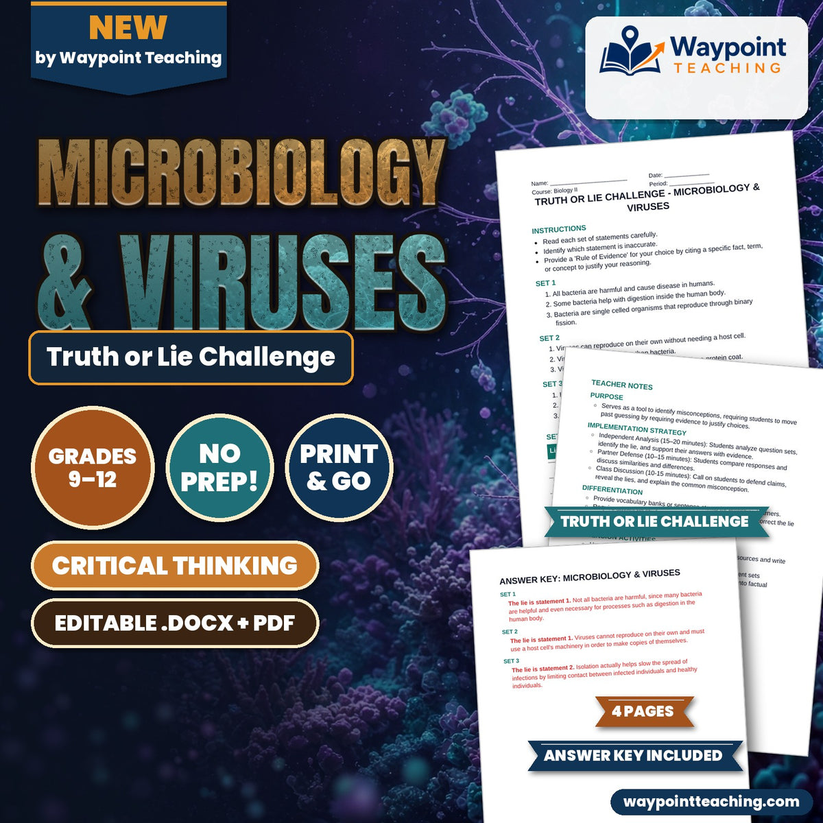 Microbiology & Viruses Truth or Lie Challenge cover