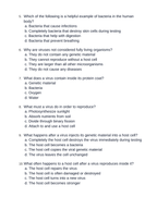 Microbiology & Viruses Unit Test sample page