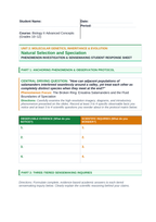 Natural Selection & Speciation Phenomena-Based Lesson: The Broken Ring: Ensatina Salamanders and the Fluid Boundaries of Speciation Student Response Sheet sample page