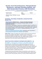 Nucleic Acid Thermodynamics: Phosphodiester Backbones, Hydrogen Bonding Stability, and DNA Denaturation Kinetics CER Phenomena Worksheet sample page