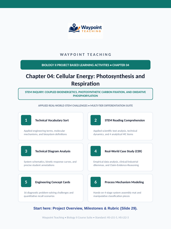 Photosynthesis & Respiration Project-Based Learning Activity sample page