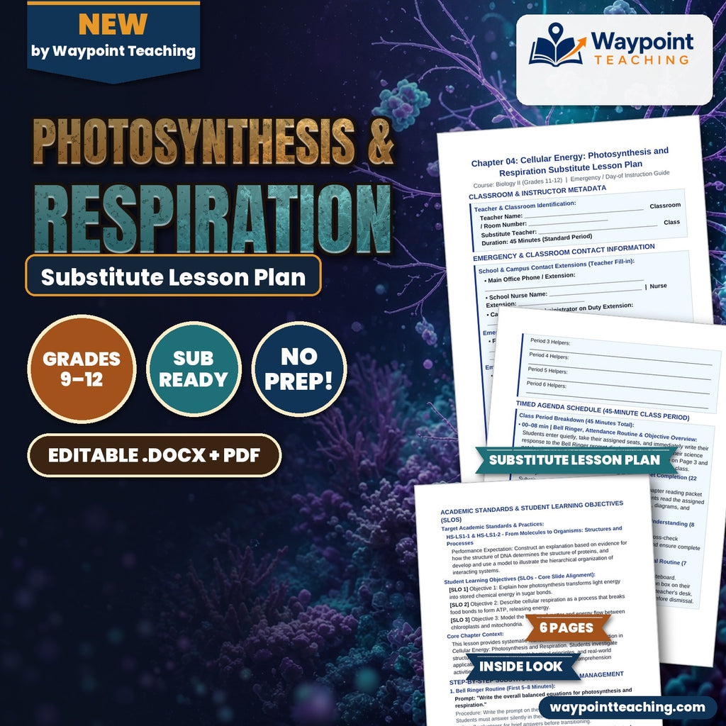 Photosynthesis & Respiration Substitute Lesson Plan cover