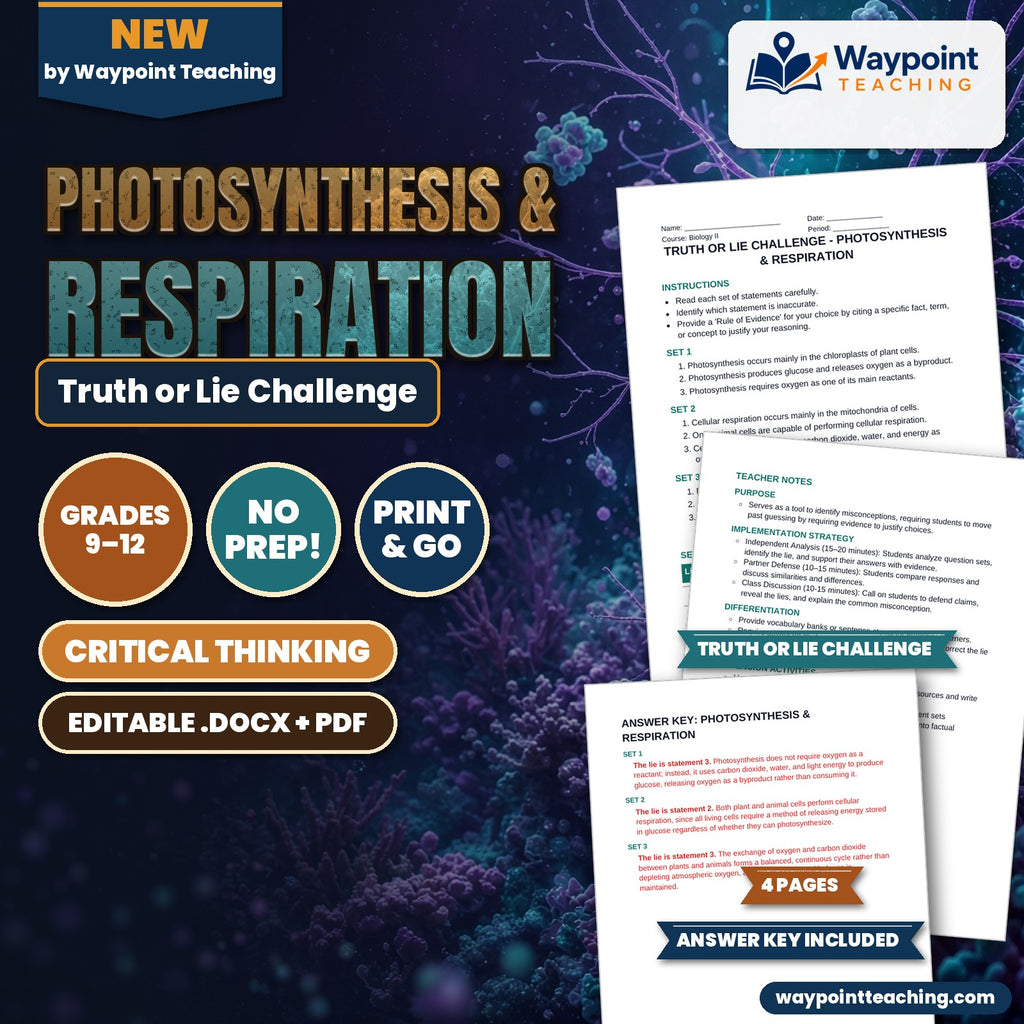 Photosynthesis & Respiration Truth or Lie Challenge cover