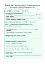 Protein Synthesis Substitute Lesson Plan sample page
