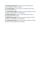 Protein Synthesis Vocabulary Words & Definitions sample page