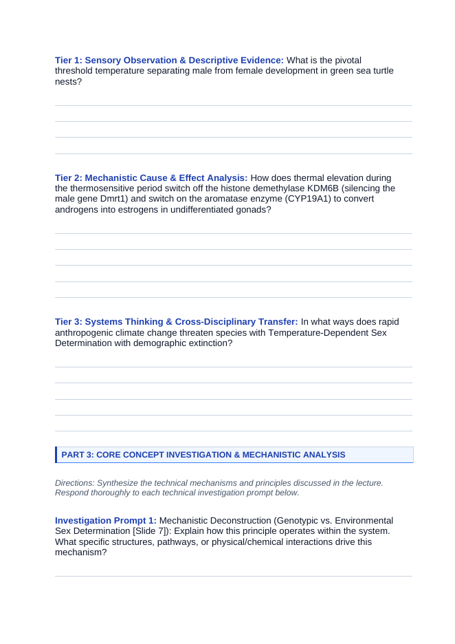 Reproduction & Development Phenomena-Based Lesson: Hot Chicks, Cool Dudes: The Sand Temperature That Dictates Turtle Gender Student Response Sheet sample page