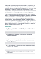 Reproduction & Development Spanish Reading Passage & Comprehension Questions sample page