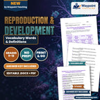 Reproduction & Development Vocabulary Words & Definitions cover